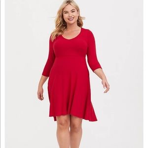 NWT Torrid Red Hacci High-Low Sweater Dress size 1 (14-16)